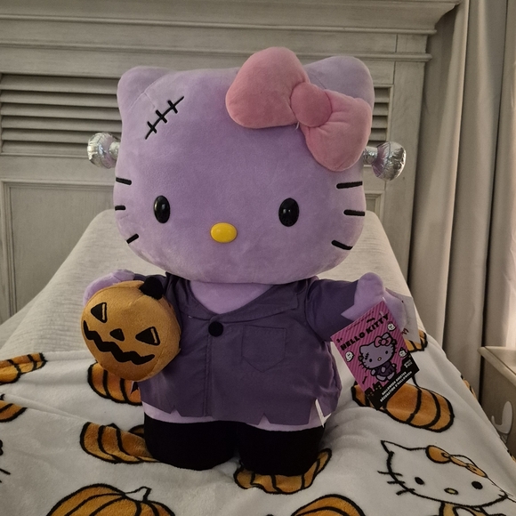 Large Purple Hello Kitty Frankenstein Plush VIRAL Greeter - Picture 1 of 7